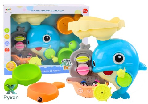 Zestaw Do Kąpieli Zabawka Do Wody Delfin Niebieski LEAN TOYS