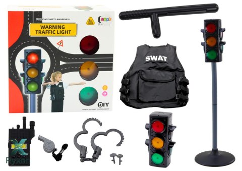 Zestaw Edukacyjny Policjanta Kierowanie Ruchem Sygnalizator 10 El LEAN TOYS