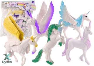 Zestaw Figurek Jednorożec Pegaz Biały Skrzydła Magiczne 6 ele. LEAN TOYS