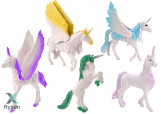 Zestaw Figurek Jednorożec Pegaz Biały Skrzydła Magiczne 6 ele. LEAN TOYS