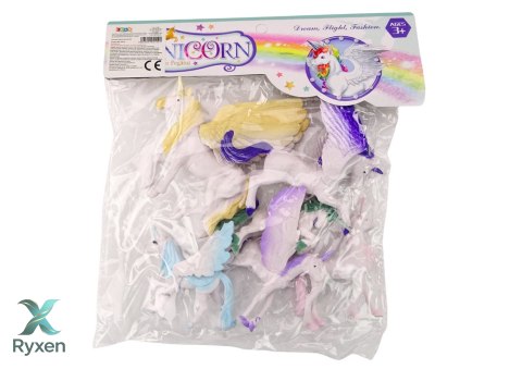 Zestaw Figurek Jednorożec Pegaz Biały Skrzydła Magiczne 6 ele. LEAN TOYS