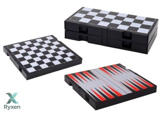 Zestaw Gier 3w1 Plansza Magnetyczna Szachy Warcaby Backgammon LEAN TOYS
