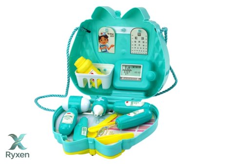 Zestaw Lekarski Doktor W Torebce Na Sznurku Turkusowy LEAN TOYS