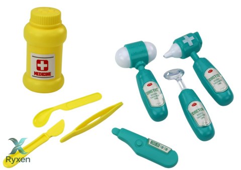 Zestaw Lekarski Doktor W Torebce Na Sznurku Turkusowy LEAN TOYS