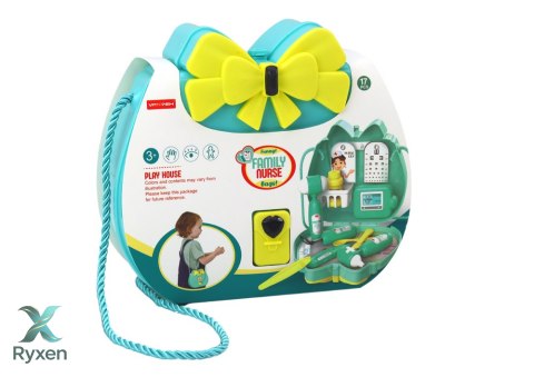 Zestaw Lekarski Doktor W Torebce Na Sznurku Turkusowy LEAN TOYS