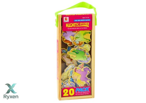 Zestaw Magnesów Drewnianych Jednorożce Kolorowe 20 Sztuk LEAN TOYS