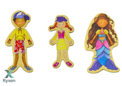 Zestaw Magnesy Drewniane Postacie W Przebraniach Kolorowe 20 Sztuk LEAN TOYS