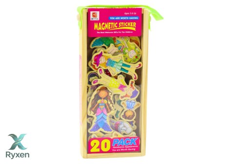 Zestaw Magnesy Drewniane Postacie W Przebraniach Kolorowe 20 Sztuk LEAN TOYS