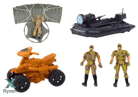 Zestaw Militarny Czołg Wojskowy Helikopter Śmigłowiec Spadochroniarz Dźwięki LEAN TOYS
