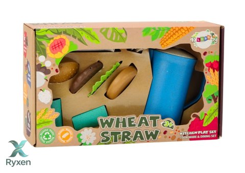 Zestaw Naczyń Talerzyki Kubeczki Dzbanek Hamburger Sztućce 11 El LEAN TOYS