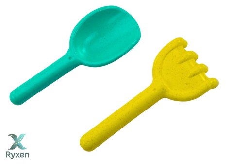 Zestaw Zabawek Do Piasku Młynek Grabki Łopatka Foremki LEAN TOYS