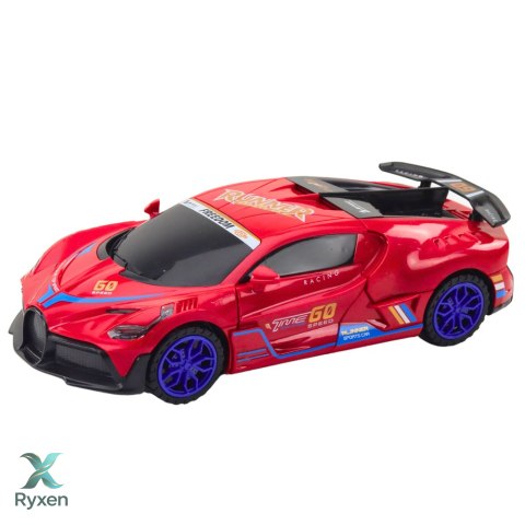 Auto Sportowe Czujnik Przeszkód Kula Led Obrót 360° Światła Dźwięk Czerwone LEAN TOYS