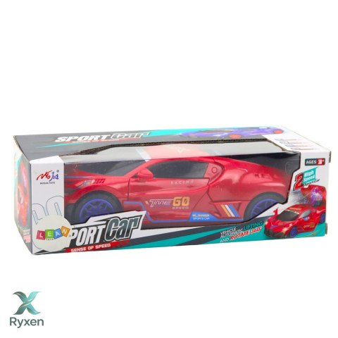 Auto Sportowe Czujnik Przeszkód Kula Led Obrót 360° Światła Dźwięk Czerwone LEAN TOYS