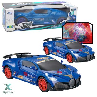 Auto Sportowe Czujnik Przeszkód Kula Led Obrót 360° Światła Dźwięk Niebieski LEAN TOYS
