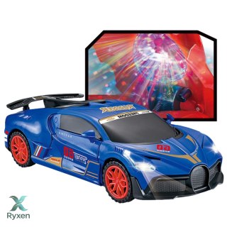 Auto Sportowe Czujnik Przeszkód Kula Led Obrót 360° Światła Dźwięk Niebieski LEAN TOYS