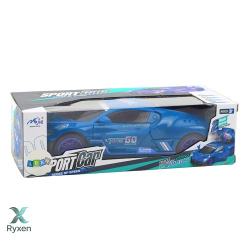 Auto Sportowe Czujnik Przeszkód Kula Led Obrót 360° Światła Dźwięk Niebieski LEAN TOYS