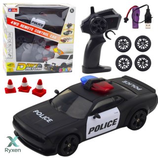 Auto Sportowe Do Driftu Wymienne Koła Zdalnie Sterowany RC 4WD Policja LEAN TOYS
