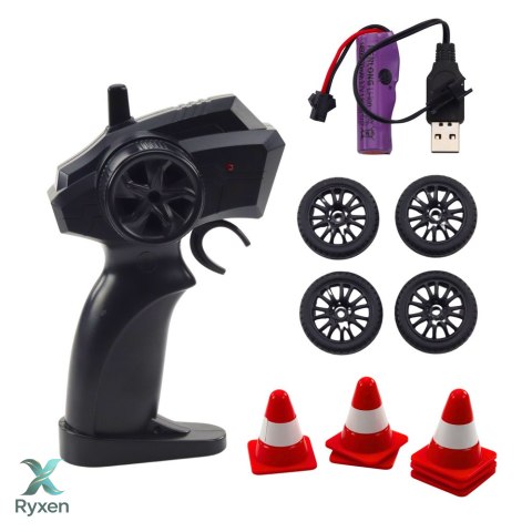 Auto Sportowe Do Driftu Wymienne Koła Zdalnie Sterowany RC 4WD Policja LEAN TOYS