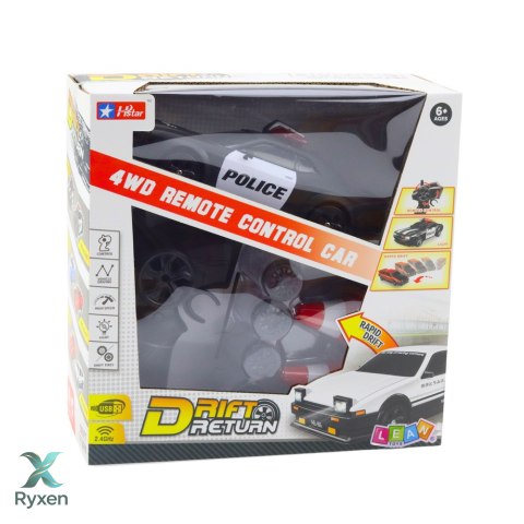 Auto Sportowe Do Driftu Wymienne Koła Zdalnie Sterowany RC 4WD Policja LEAN TOYS