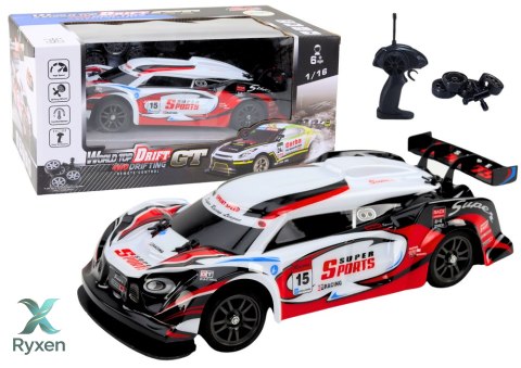 Auto Sportowe RC 1:16 Drift Wymienne Koła Biało-Czerwone LEAN TOYS
