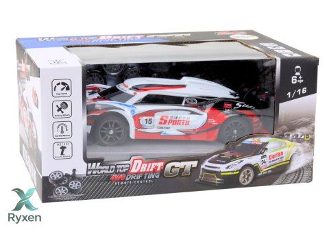 Auto Sportowe RC 1:16 Drift Wymienne Koła Biało-Czerwone LEAN TOYS