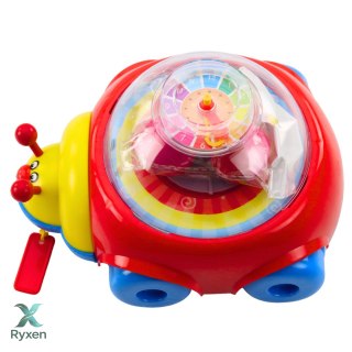 Biedronka Jeżdżąca Do Ciągnięcia Z Kulkami I Zegarem Kolorowa LEAN TOYS