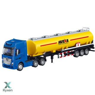 Ciężarówka Cysterna Metalowa Ruchome Elementy Żółta 1:50 HUINA