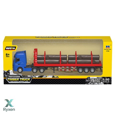 Ciężarówka Transport Drewna Metalowa Huina 1:50 Czerwona HUINA