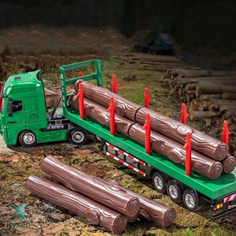 Ciężarówka Transport Drewna Metalowa Huina 1:50 Zielona HUINA