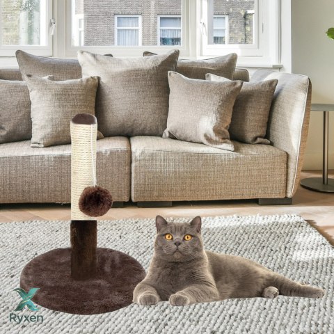 Drapak dla Kota Słupek do Drapania Wieża Ciemnobrązowy 40 cm x 30 cm LEAN