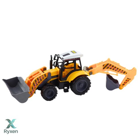 Duża Koparko Ładowarka Rolnicza Budowlana Ruchoma Żółta LEAN TOYS