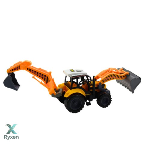 Duża Koparko Ładowarka Rolnicza Budowlana Ruchoma Żółta LEAN TOYS