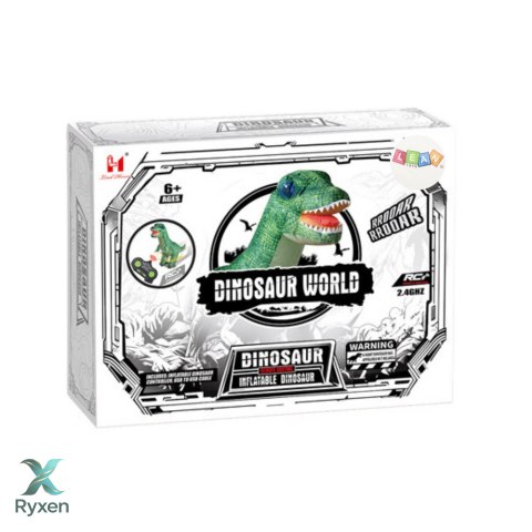 Duży Dinozaur Dmuchany Zdalnie Sterowany RC Zielony 130 x 190cm LEAN TOYS