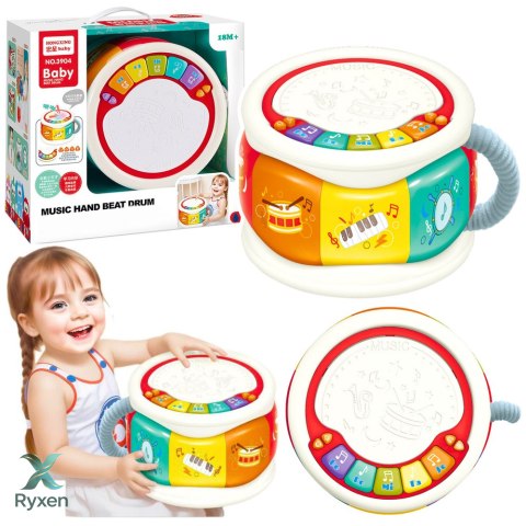 Duży Interaktywny Bębenek Edukacyjny Dla Malucha Kolorowy LEAN TOYS