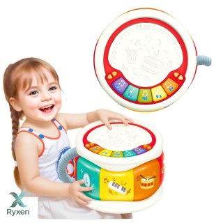 Duży Interaktywny Bębenek Edukacyjny Dla Malucha Kolorowy LEAN TOYS
