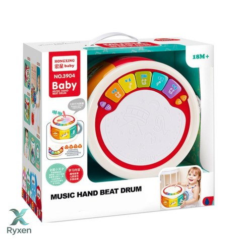 Duży Interaktywny Bębenek Edukacyjny Dla Malucha Kolorowy LEAN TOYS