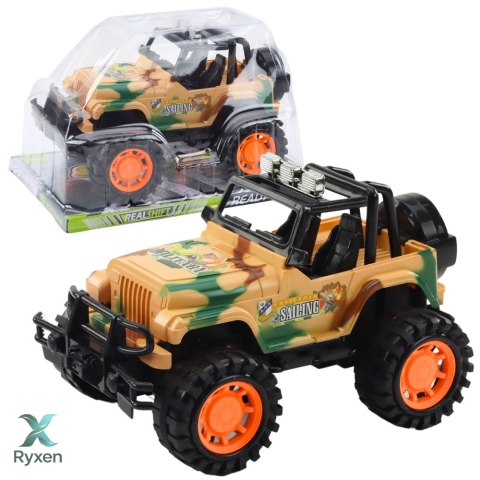 Duży Samochód Terenowy Militarny Off-Road Beżowy 25cm LEAN TOYS