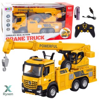Dźwig Z Hakiem Zdalnie Sterowany RC 2.4G 9CH Żółty LEAN TOYS