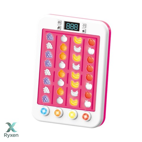 Elektroniczna Gra Rytmiczna Owoce Światła Dźwięki Różowa LEAN TOYS