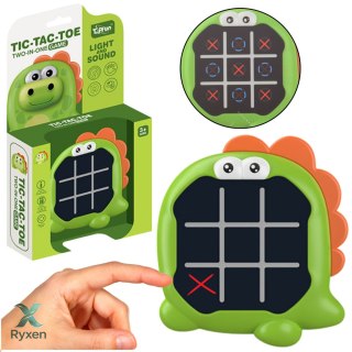 Gra Elektroniczna 3w1 Kółko i Krzyżyk Memory Dinozaur Zielony LEAN TOYS