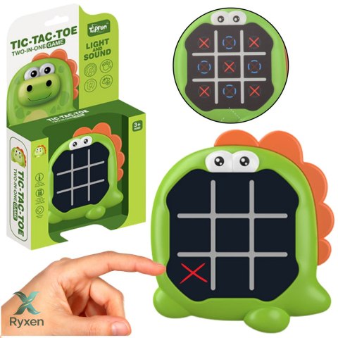 Gra Elektroniczna 3w1 Kółko i Krzyżyk Memory Dinozaur Zielony LEAN TOYS