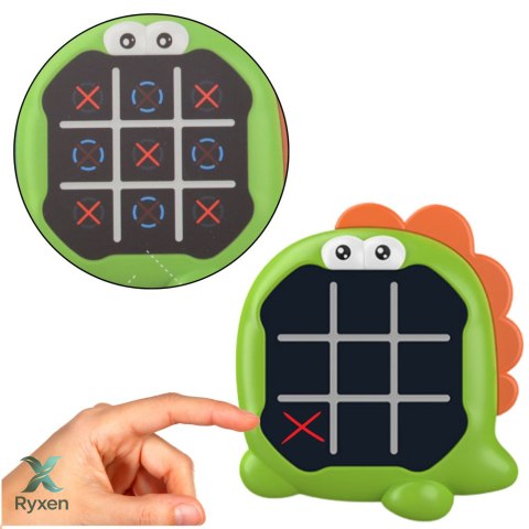 Gra Elektroniczna 3w1 Kółko i Krzyżyk Memory Dinozaur Zielony LEAN TOYS