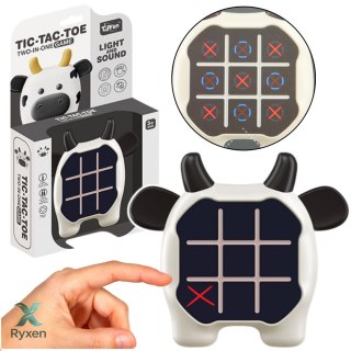 Gra Elektroniczna 3w1 Kółko i Krzyżyk Memory Krowa Biało Czarna LEAN TOYS