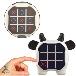 Gra Elektroniczna 3w1 Kółko i Krzyżyk Memory Krowa Biało Czarna LEAN TOYS