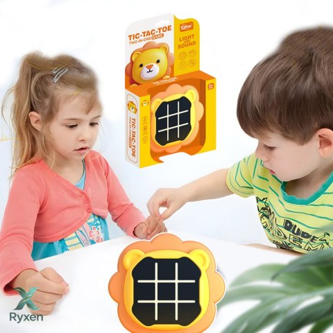 Gra Elektroniczna 3w1 Kółko i Krzyżyk Memory Lew Pomarańczowy LEAN TOYS