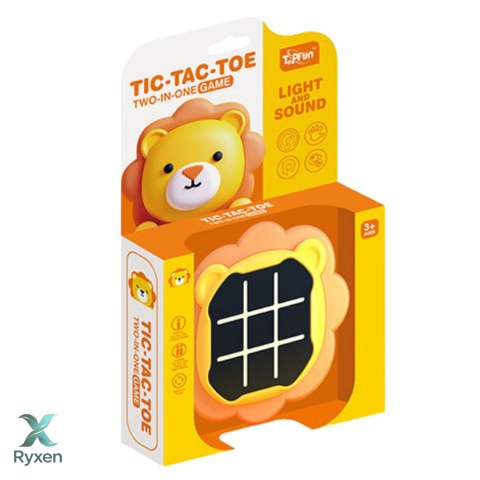 Gra Elektroniczna 3w1 Kółko i Krzyżyk Memory Lew Pomarańczowy LEAN TOYS