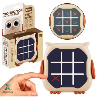 Gra Elektroniczna 3w1 Kółko i Krzyżyk Memory Sowa Beżowa LEAN TOYS