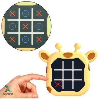 Gra Elektroniczna 3w1 Kółko i Krzyżyk Memory Żyrafa Żółta LEAN TOYS