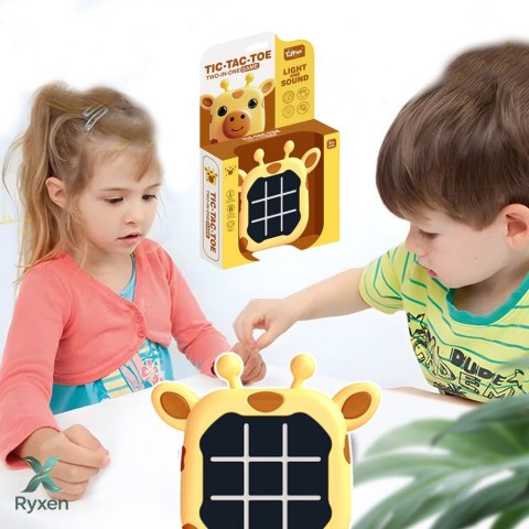 Gra Elektroniczna 3w1 Kółko i Krzyżyk Memory Żyrafa Żółta LEAN TOYS