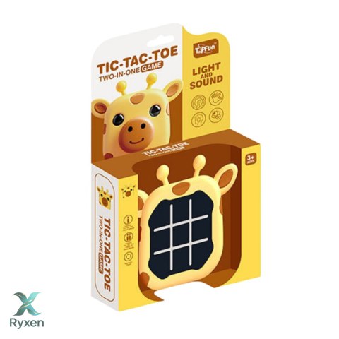 Gra Elektroniczna 3w1 Kółko i Krzyżyk Memory Żyrafa Żółta LEAN TOYS